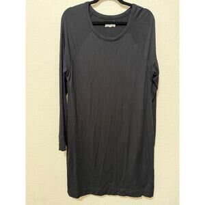 Lou & Grey Black Long Sleeve Tunic‎ Dress Size Large Soft Casual Minimalist